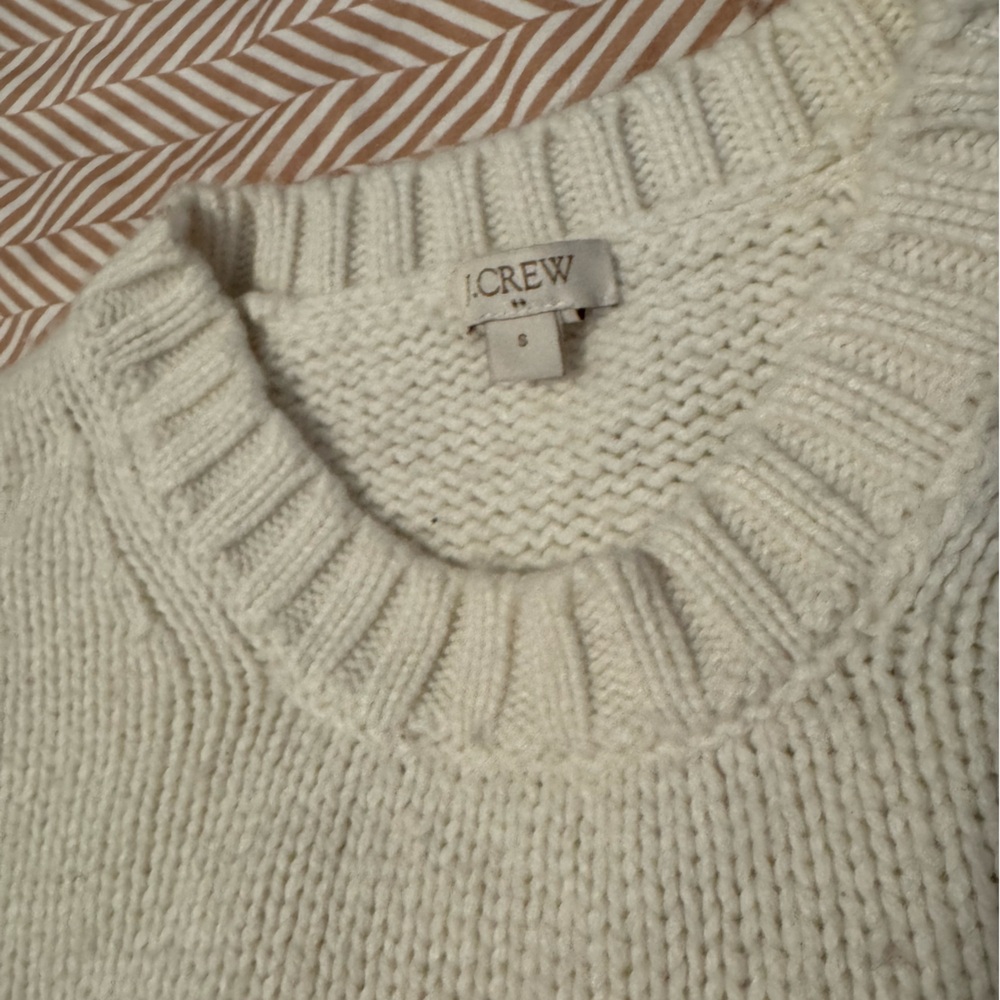 J. Crew Classic Cream Crew Neck Sweater View 2